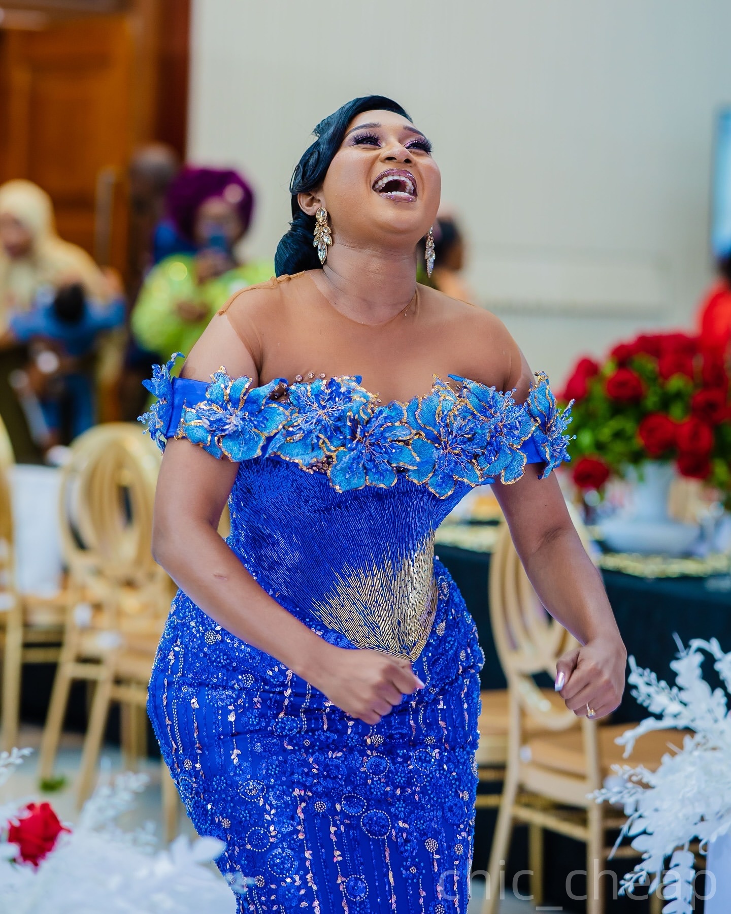 Blue Mermaid Prom Dresses 2026 Crystals Flowers Beaded Sequined Evening Formal Party Second Birthday Engagement Gowns Plus Size Dress For Special Occa