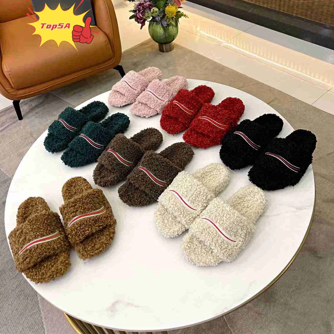 Women Slippers Luxury Slides Paris Designer Slippers Ladies Wool Winter Fur Fluffy Furry Warm Letters Sandals Comfortable Fuzzy Girl Flip Flop Slipper 35-42