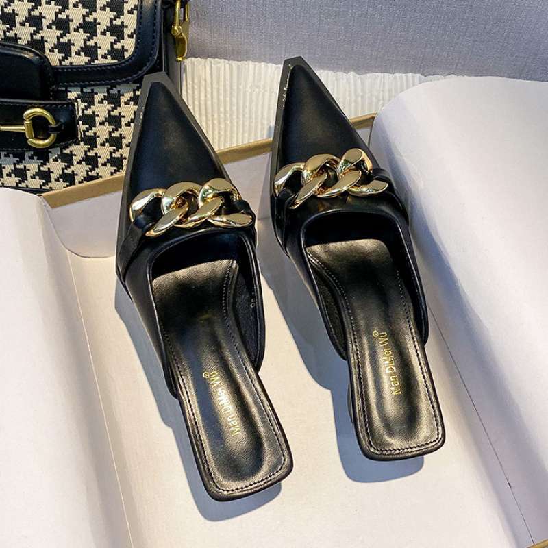 Women's Butterfly-Knot Mules: Casual Square Heel Loafers with Pointed Toe - Comfortable & hot Stylish for Everyday Wear