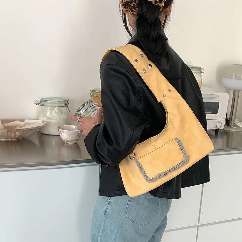 Faux Suede Small Hobos Bags For Women Designer Handbag And Purses New In Vintage Button Underarm Shoulder Bag