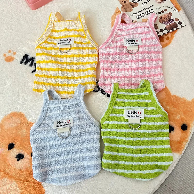 Pet Colored Striped Suspender Thin Sleeveless Clothes for Dogs Cats Spring Autumn Summer Teddy Cooling Vest for Dog 250402