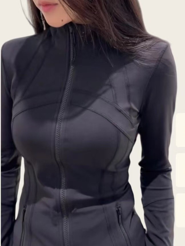 Women's Yoga Jacket Jacket with Zipper Tracksuit Slim Slim Zipper Thumb hole Running Workout Fitness Jacket Blazer