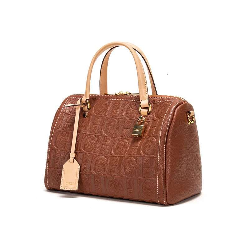 New Large Capacity Women's Handbag Unique And Exquisite Letter Printing Lock Buckle Accessories Solid Color Simplicity