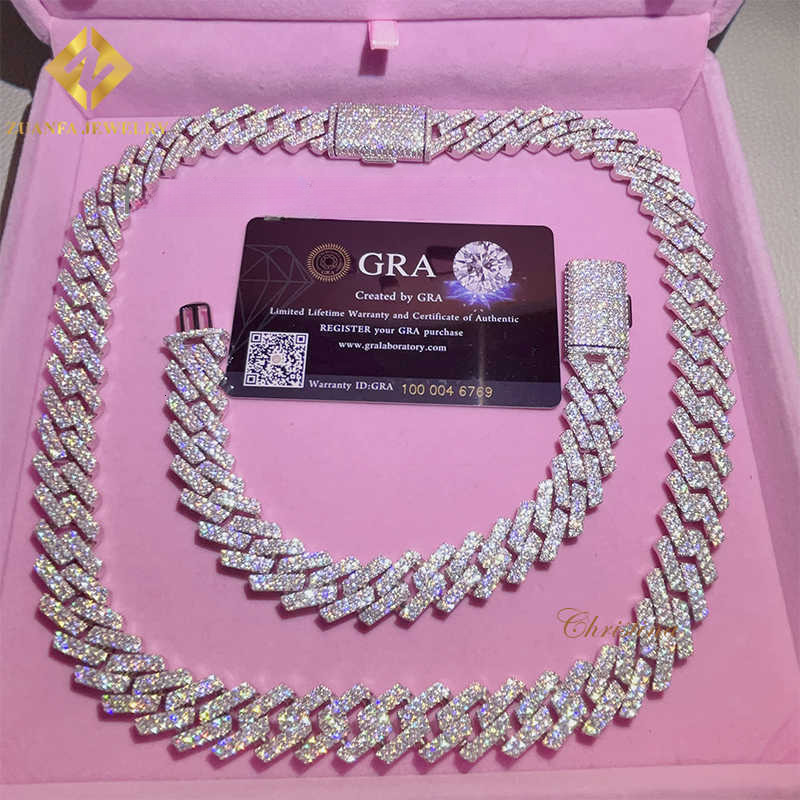 necklaces designer jewelry chains for 15mm bracelet men sier k chain pass dia tester GRA VVS moissanite cuban necklace