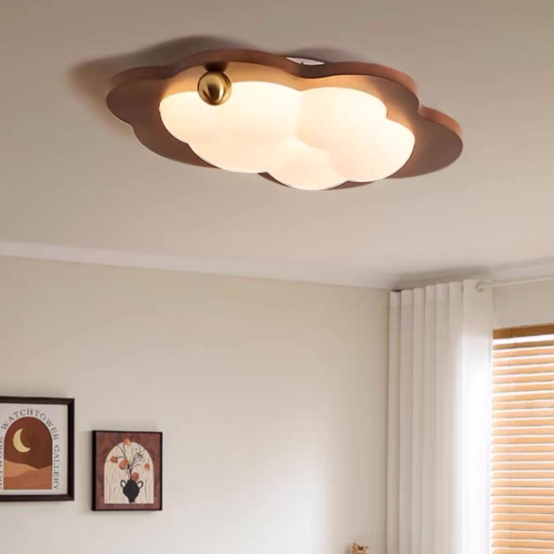 Vintage Creamy Ceiling Lights Fixture American Retro Clouds Ceiling Lamps Romantic Bedroom Children Room Lamp Antique Home Indoor Lighting Eye Protect