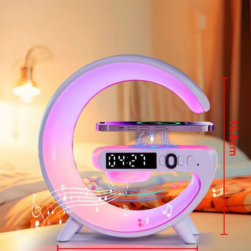 New Big G 3401 Bluetooth Wireless Charging Speaker Atmosphere Light Alarm Clock Multi functional