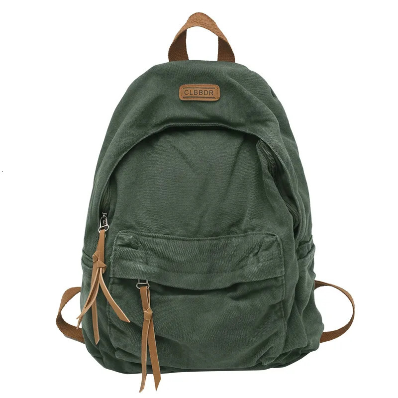 Neutral 100% pure cotton backpack solid color school bag large capacity cloud casual or travel bag lazy style backpack 250402