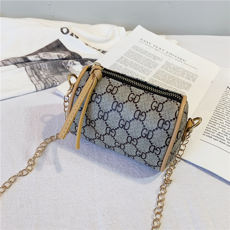 Free shipping Children's bag Children's crossbody bag pu printed bucket bag Cute girl's shoulder bag 2025