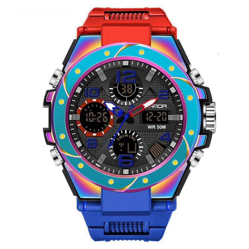 DHwatches Sanda New Multifunctional Electronic Watch Trendy Fashion Waterproof Sports Ins Style for Men and Women Students