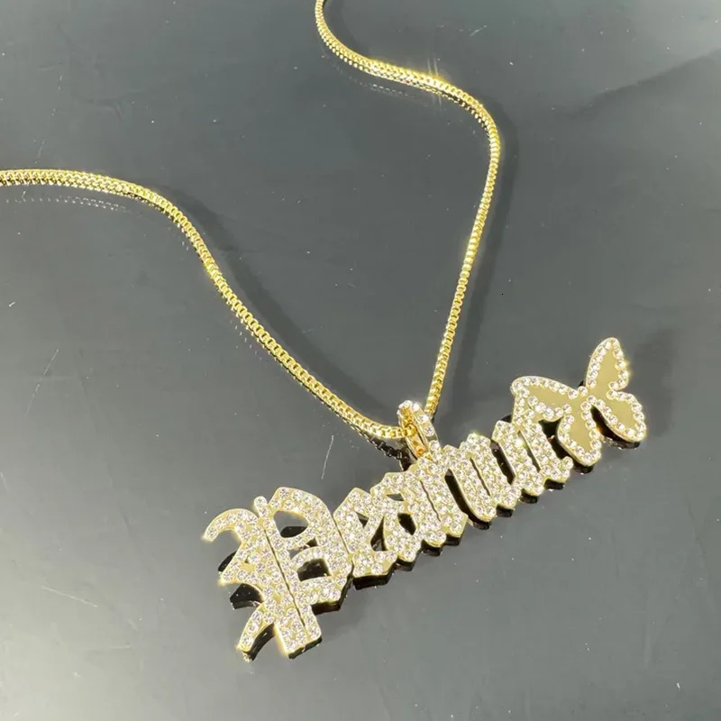 DHQH Customized Name Diamond Necklace Personalized Letter Shining Ancient English Pendant Jewelry 251105
