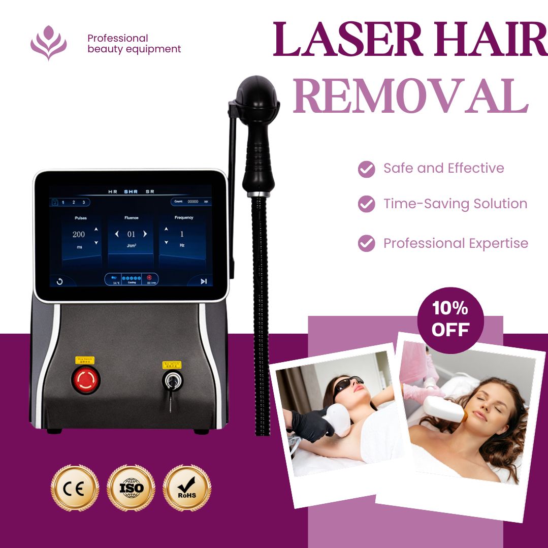 Diode Laser Hair Removal Machine Professional Triple Wavelength 755nm 808nm 1064nm Painless Epilation Device For Beauty Clinics and Salons NEW
