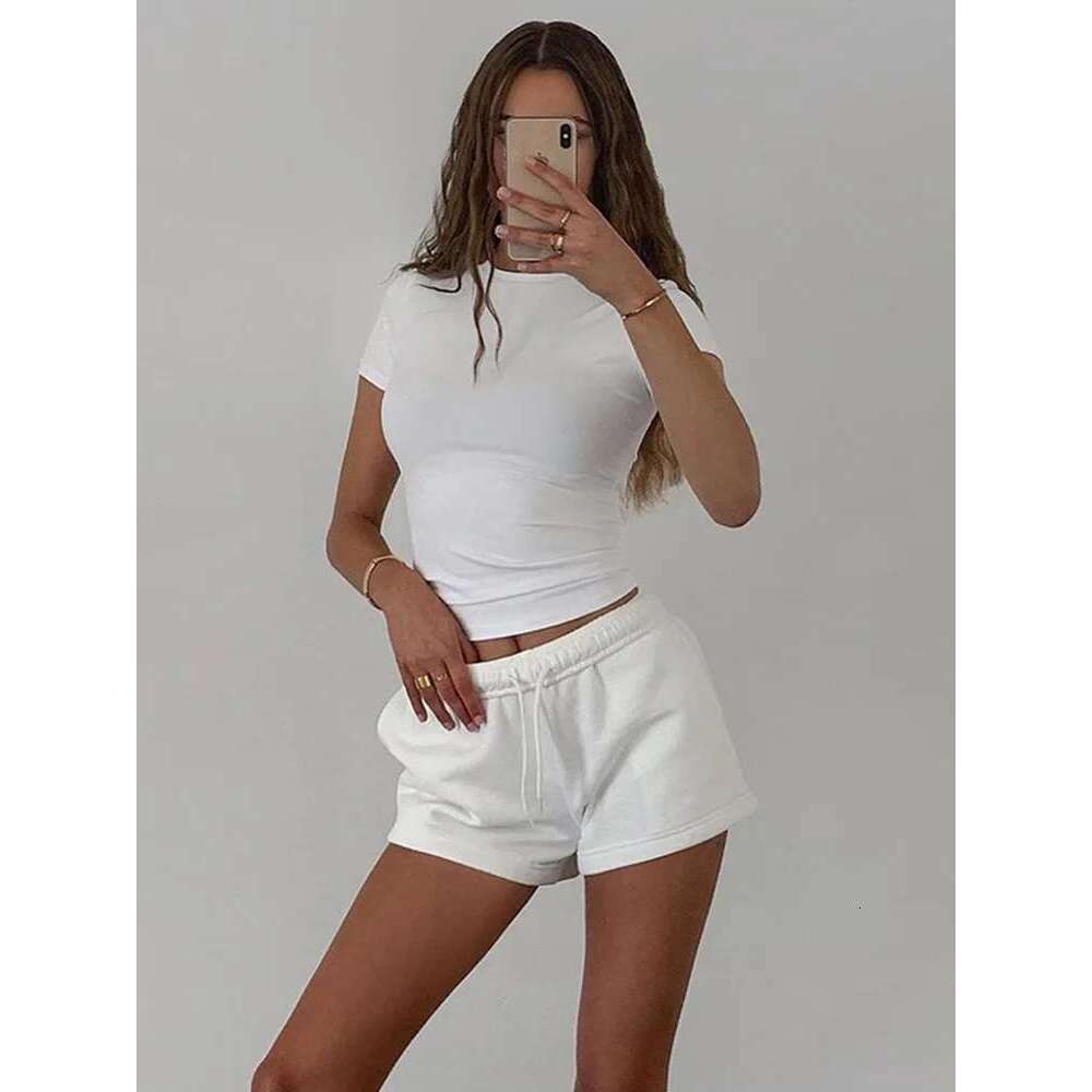 Spring New Short Sleeve T-Shirt Women Solid Simple Casual Soft All-Match Hot Basic Crop Tops Tees Summer Fashion