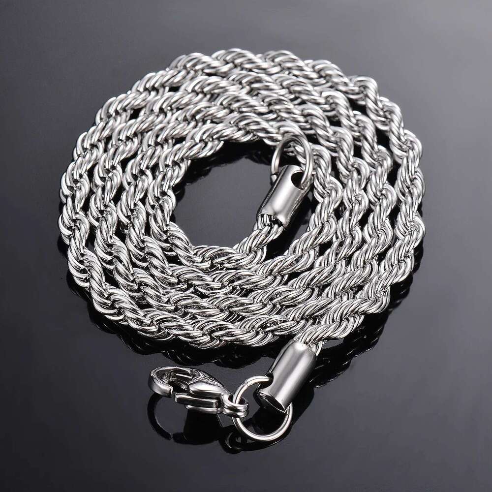 1 piece sterg sier Width 2mm/3mm/4mm Rope Necklace/Bracelet For Men Women Man Fashion Chain Necklace