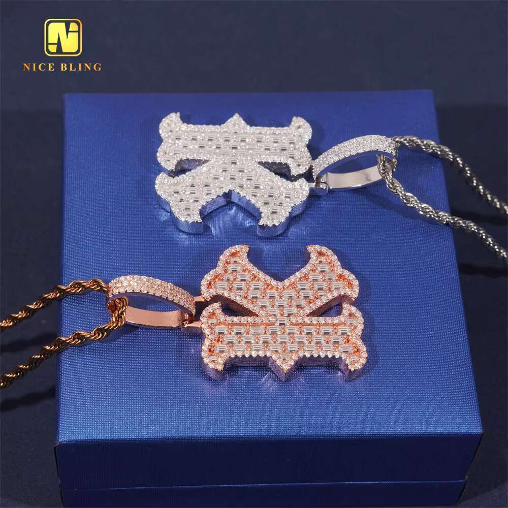 Fashion Hip Hop Jewelry Personalized Letter K Pendant Custom Iced Out 925 Silver VVS Moissanite Diamond Initial Charm Pendant