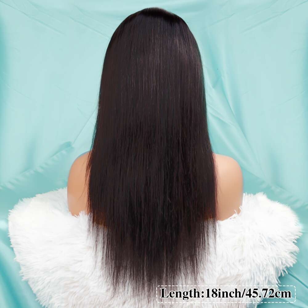 Glueless Straight Human Hair Wig With Pre-Plucked 5X5 Transparent Lace Closure, Natural Black Color, 180% Density, Beginner-Friendly, Sleek & Shiny Lo