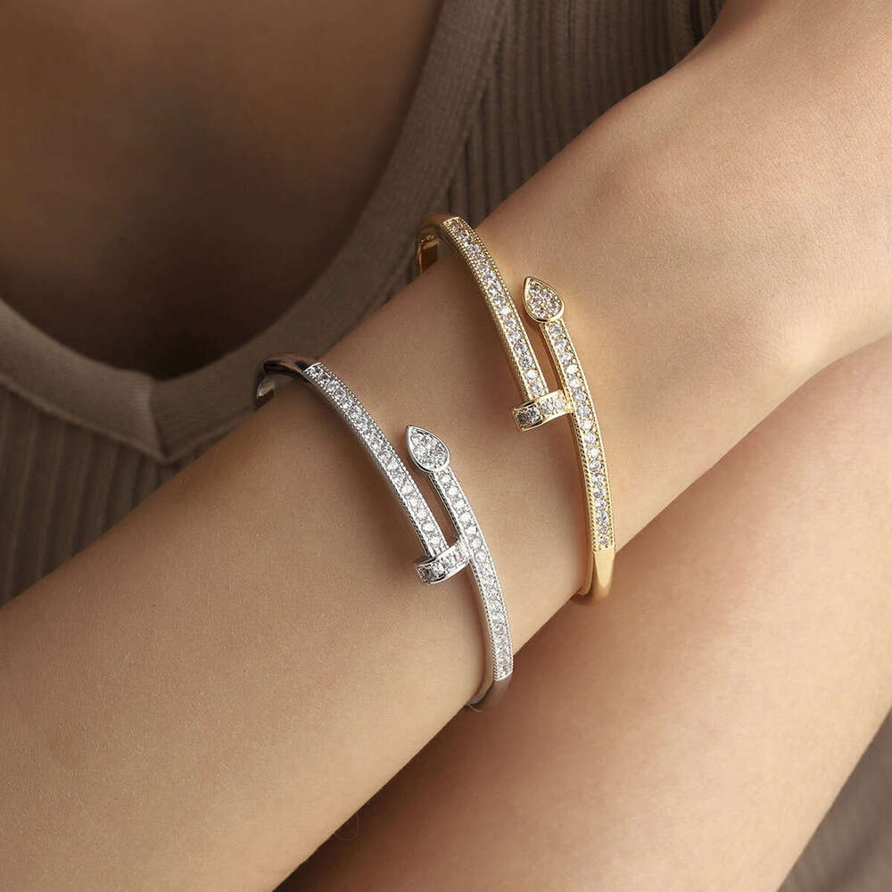 Bracelet Designer Luxury bangle Creative Personality Micro Inlaid Zircon 18K Plated Open Spike Bracelet Adjustable Bangle Directly