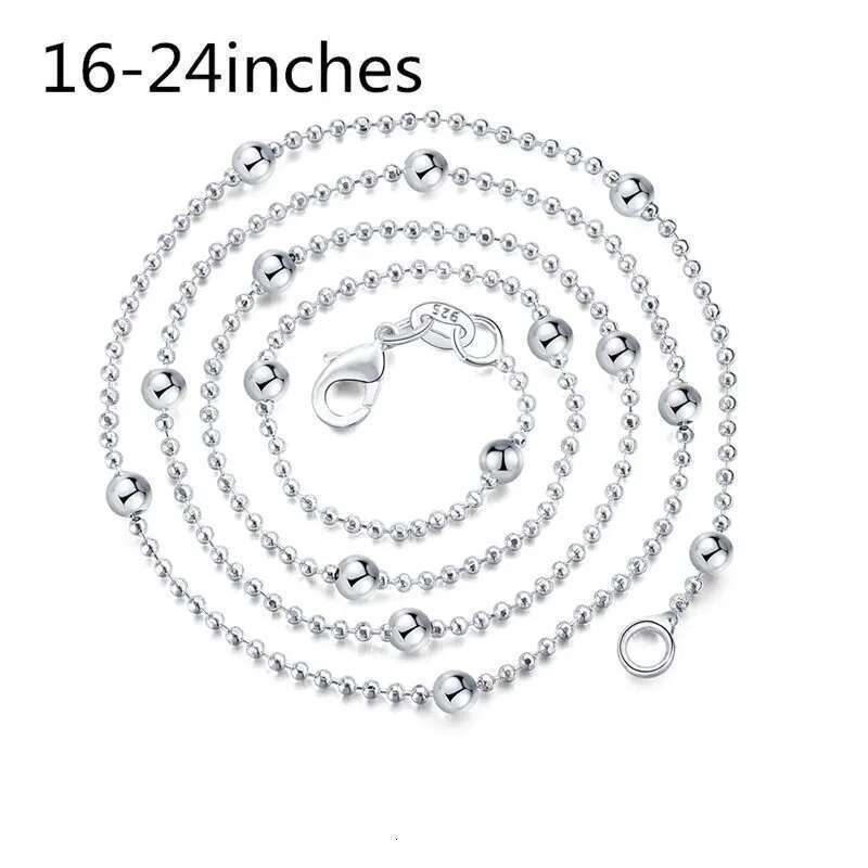 Charm Sterg Sier 16-24 Inches Fine Sweater Bead Chain Women Necklace For Fashion Temperament Jewelry Party Wedding