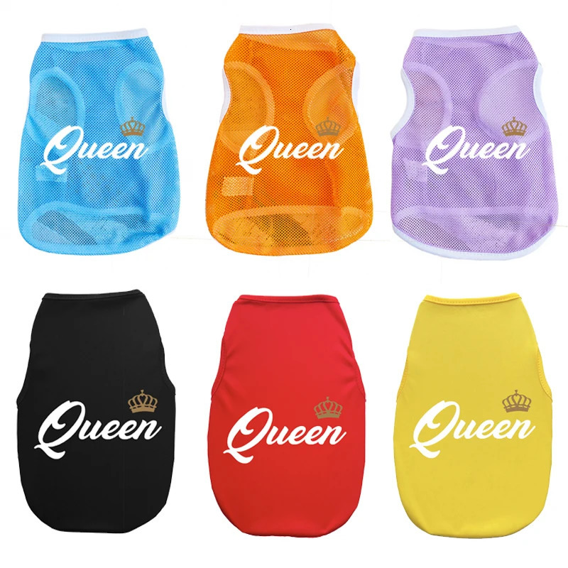 S-2XL Queen Cat/Dog Print Cat Dog Breathable Mesh Vest Small Dog Top 250402