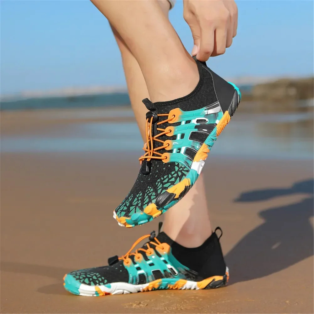 Men Women Water shoes Upstream Wading Swimming Barefoot Five Fingers Aqua Shoes Colorful Beach Seaside Light Unisex Sneakers 250402