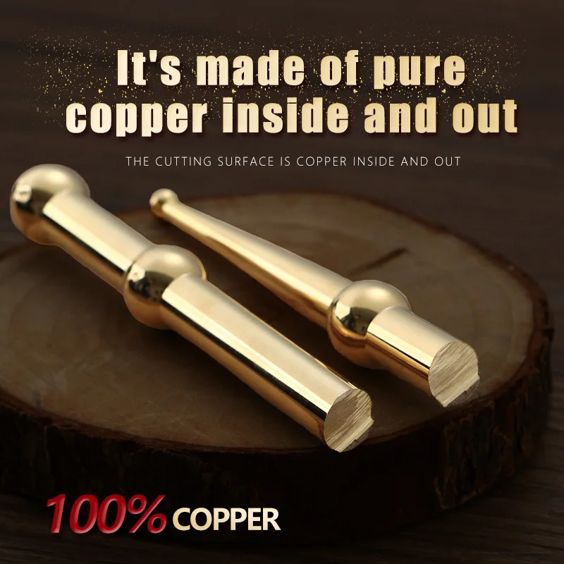 copper gua sha stick beauty foot point ear point probe head massage stainless brass steel metal massage tools 250328