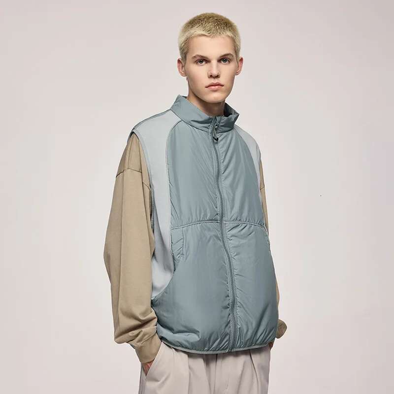 Men's Quick-Dry Cotton Functional Outdoor Color-Blocked Utility Vest Loose Fit Sports Casual