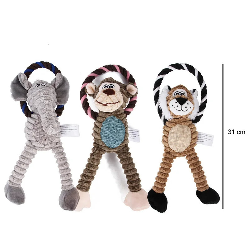 Dog plush toys pet squeeze animal toys dog bite resistant cleaning teeth chewing toys pet supplies interactive toys lion lifting monkeys 250402