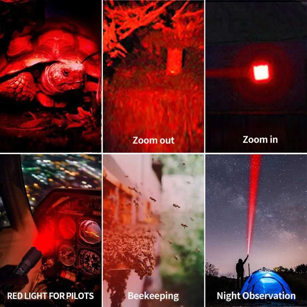 New Four Light Source Red/Green/Blue/White Super Bright Rechargeable Waterproof Flashlight Portable for CampingW251106