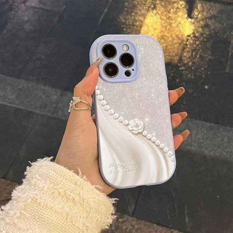 Luxurious Pearl Compatible with 14 Plus 16 Pro Max Phone Case iPhone 15 Shockproof 13 Full Coverage 12 J251202