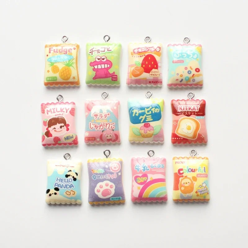 10 pieces of mini candy charm simulation resin food pendant DIY jewelry making earrings necklace mobile phone craftsmanship wholesale 250325