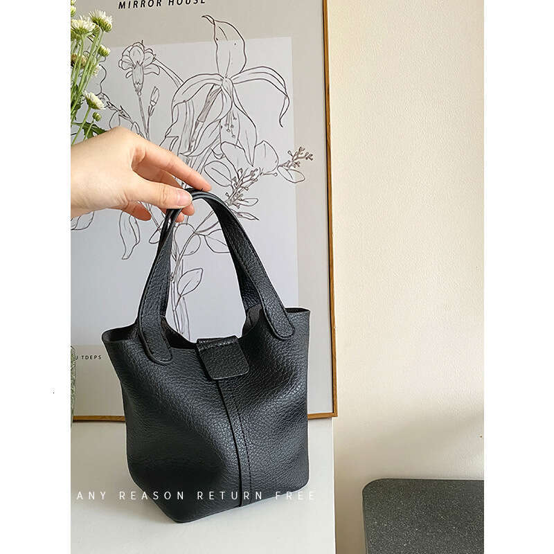 Women's PU Soft Leather Handbag Small Summer New Trendy Ins Casual Bucket Versatile Shoulder Crossbody Bag