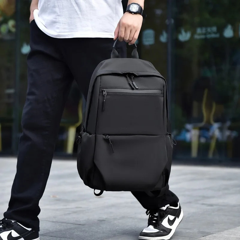 High capacity solid zipper waterproof nylon backpack business computer bag selling mens bag Paquete Masculino Mochila 250402