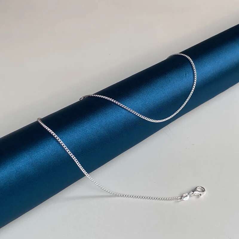 Sterg Sier 2MM 40-75cm Side Chain Necklace Men Women Charm Wedding Party Gift Jewelry Christmas Accessories