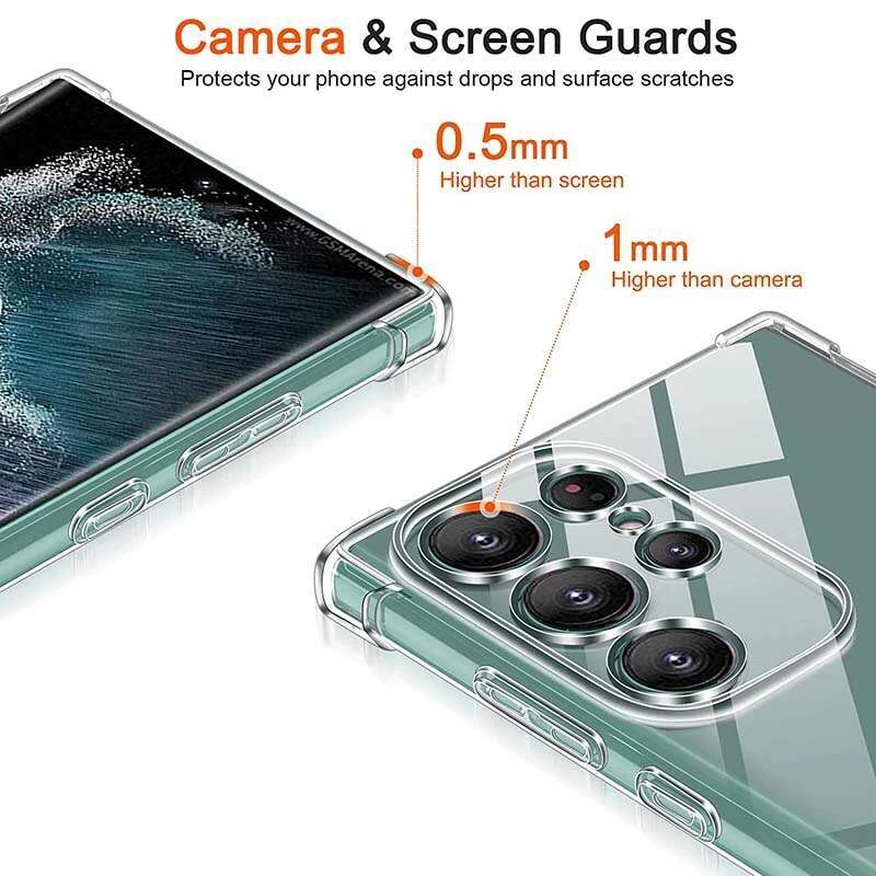 Clear for Samsung Galaxy S22 S21 S20 Ultra S23 FE S24 Plus A54 A14 A50 A50S A30S A20 A30 A70 Case Soft Tpu Cover