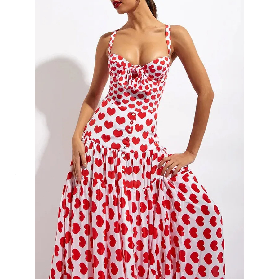 2025 new one-piece swimsuit women's love printed beach skirt set