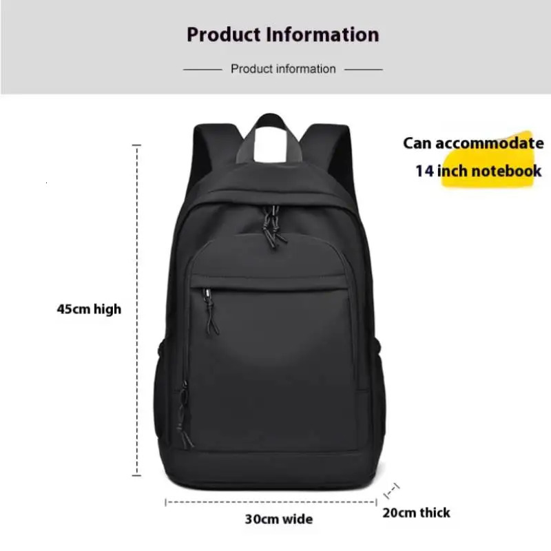 14 inch casual and stylish large capacity college student computer backpack for both men and women school backpack fashionable travel bag 250402
