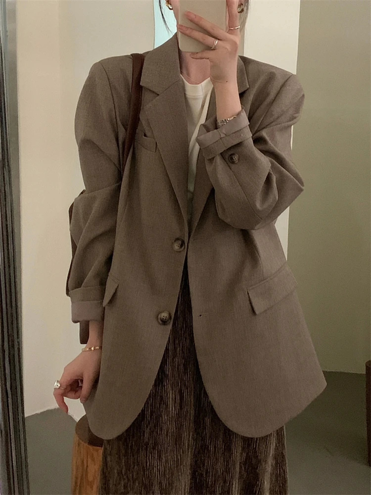 Womens jacket cotton linen set outerwear spring jacket Famale windproof agent womens customized shoulder strap mop jacket loose top 250402