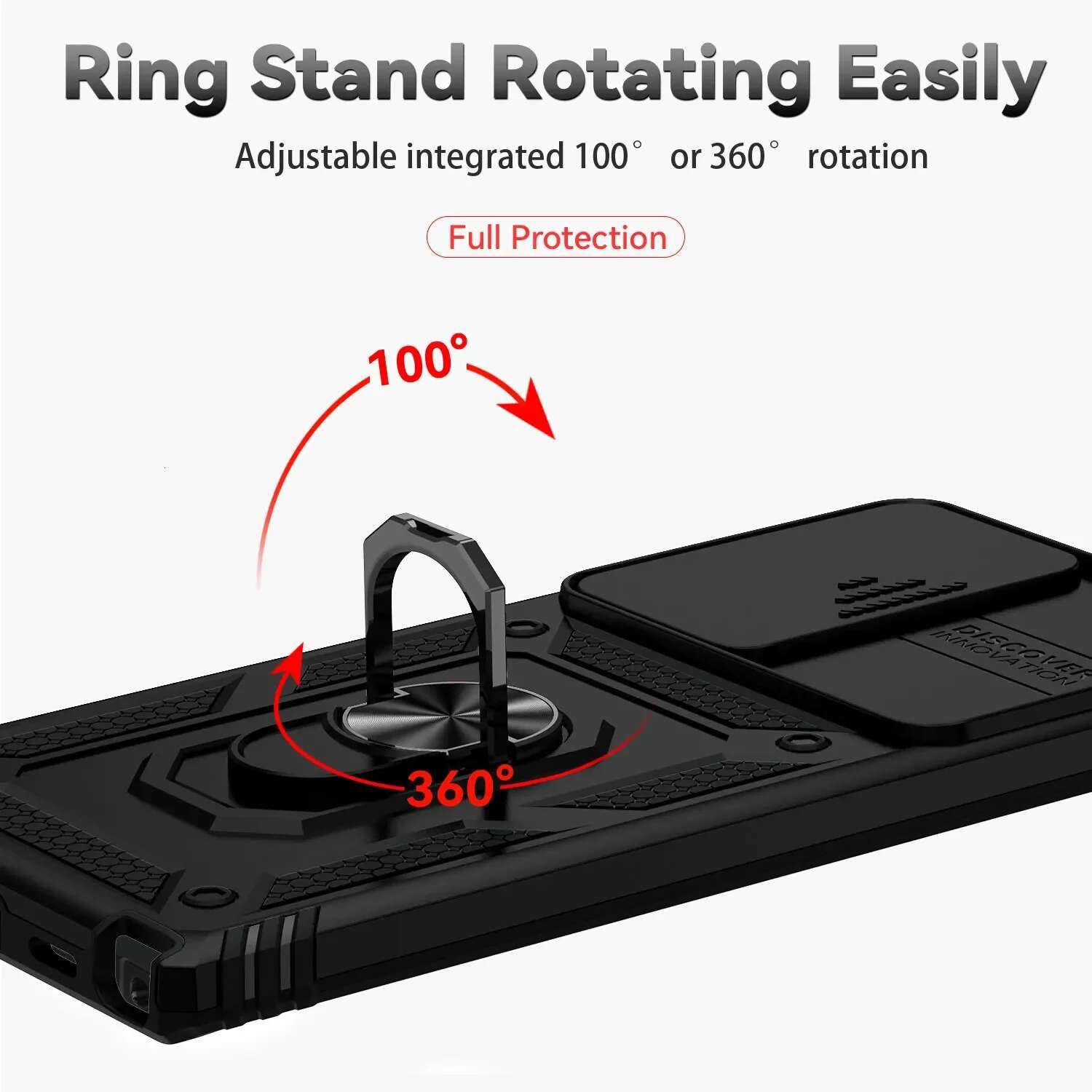 For Galaxy Case Coque Fundas Slide Lens Magnetic Holder Back Bumper Samsung S23 S24 S22 S21 Plus Ultra Cover