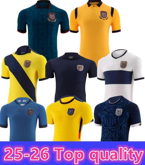 25/26 Ecuador E.VALENCIA soccer jerseys ESTUPINAN CAICEDO CENTRAL FRANCO IBARRA GRUEZO 24 25 uniforms home away third yellow blue adult mens football shirts kids kit6