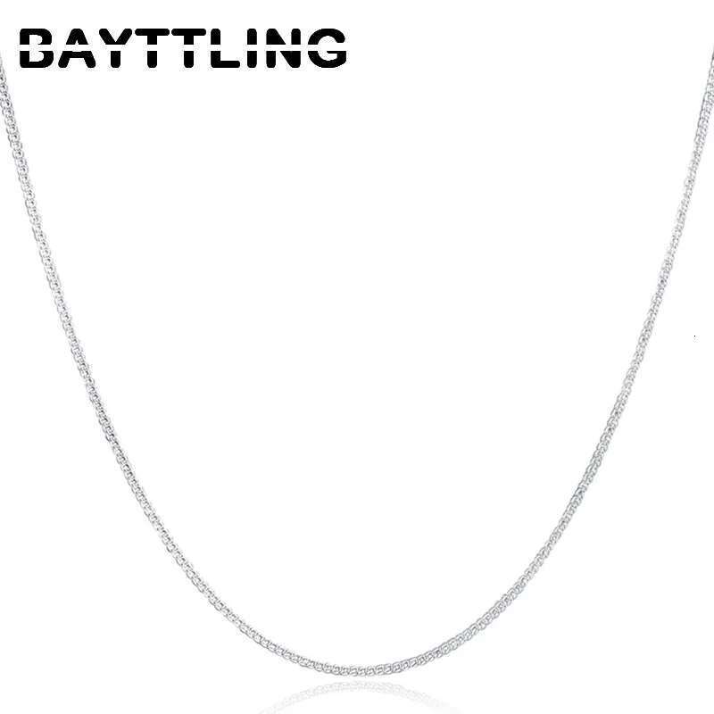 Sterg Sier 2MM 40-75cm Side Chain Necklace Men Women Charm Wedding Party Gift Jewelry Christmas Accessories