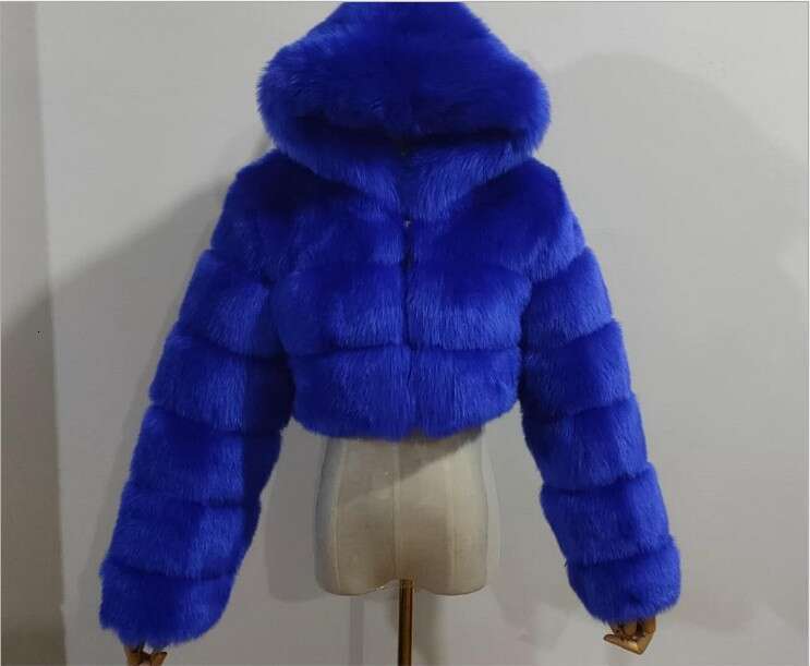 Winter fur coat Autumn Winter New Warm Faux Hooded Style Fur Coat
