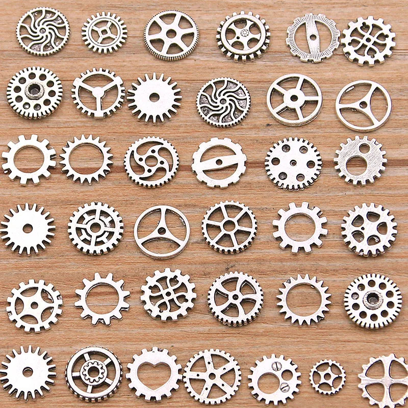 60 pieces of 10 color small 815mm mixed alloy mechanical steam punk gears and gear Diy accessories 250325