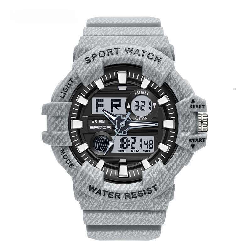 DHwatches Sanda Brand Trendy Fashion Student Electronic Waterproof Multifunctional Luminous Personality Transparent Strap Sports Watch
