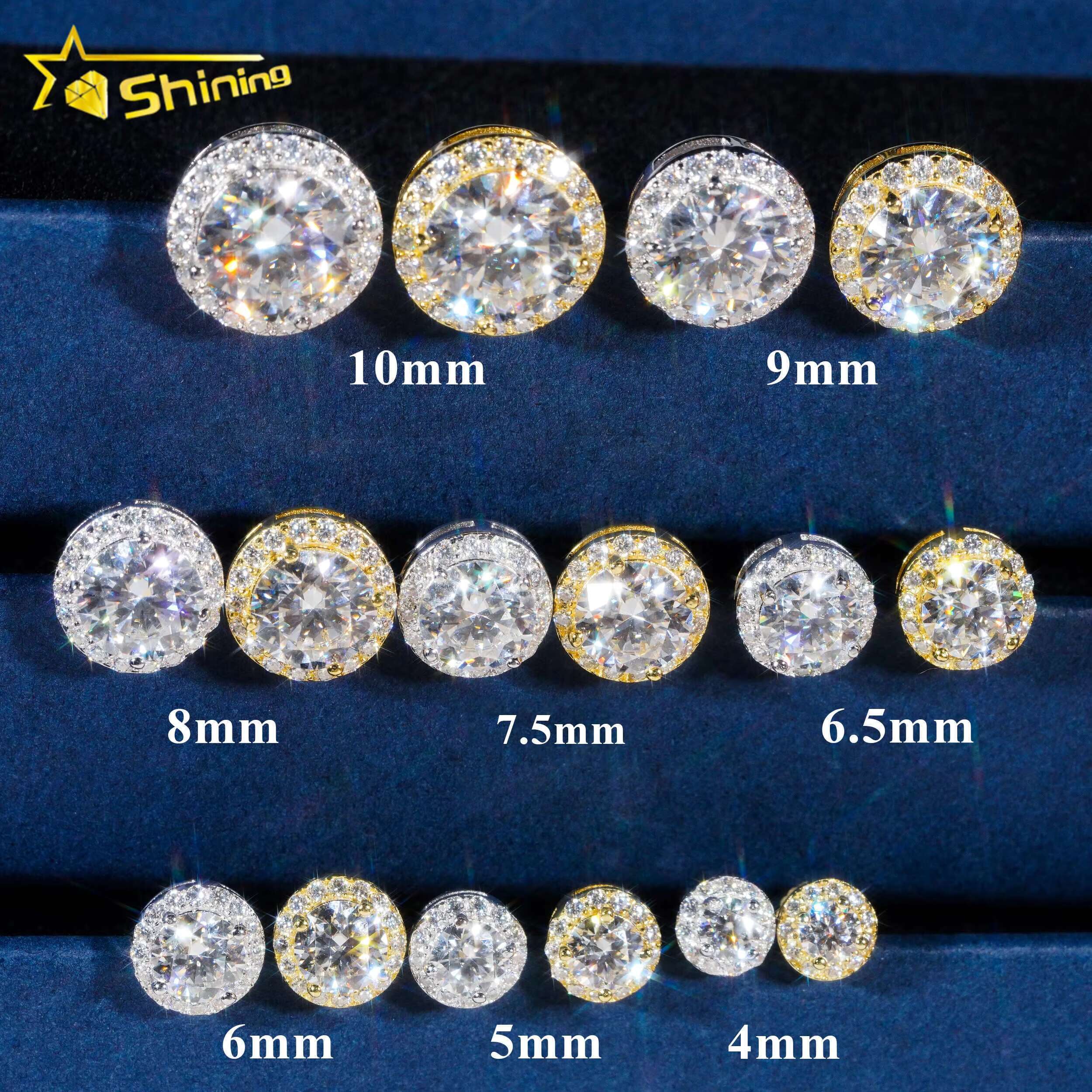 Ready to Ship New Arrivals Classic Pass Tester Sier Gold Plated VVS Dia Moissanite Stud Earring