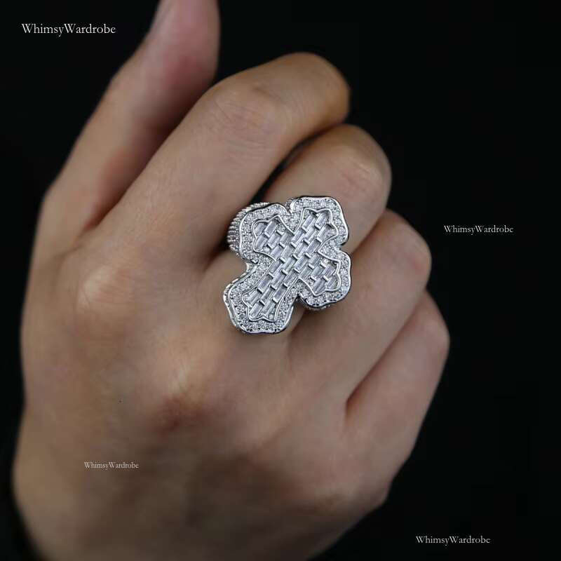 Wholesale Hotsale Sterg Sier Fine Fashion Men's Iced Out Jewelry Hip Hop Style VVS Moissanite Lab Dia Ring