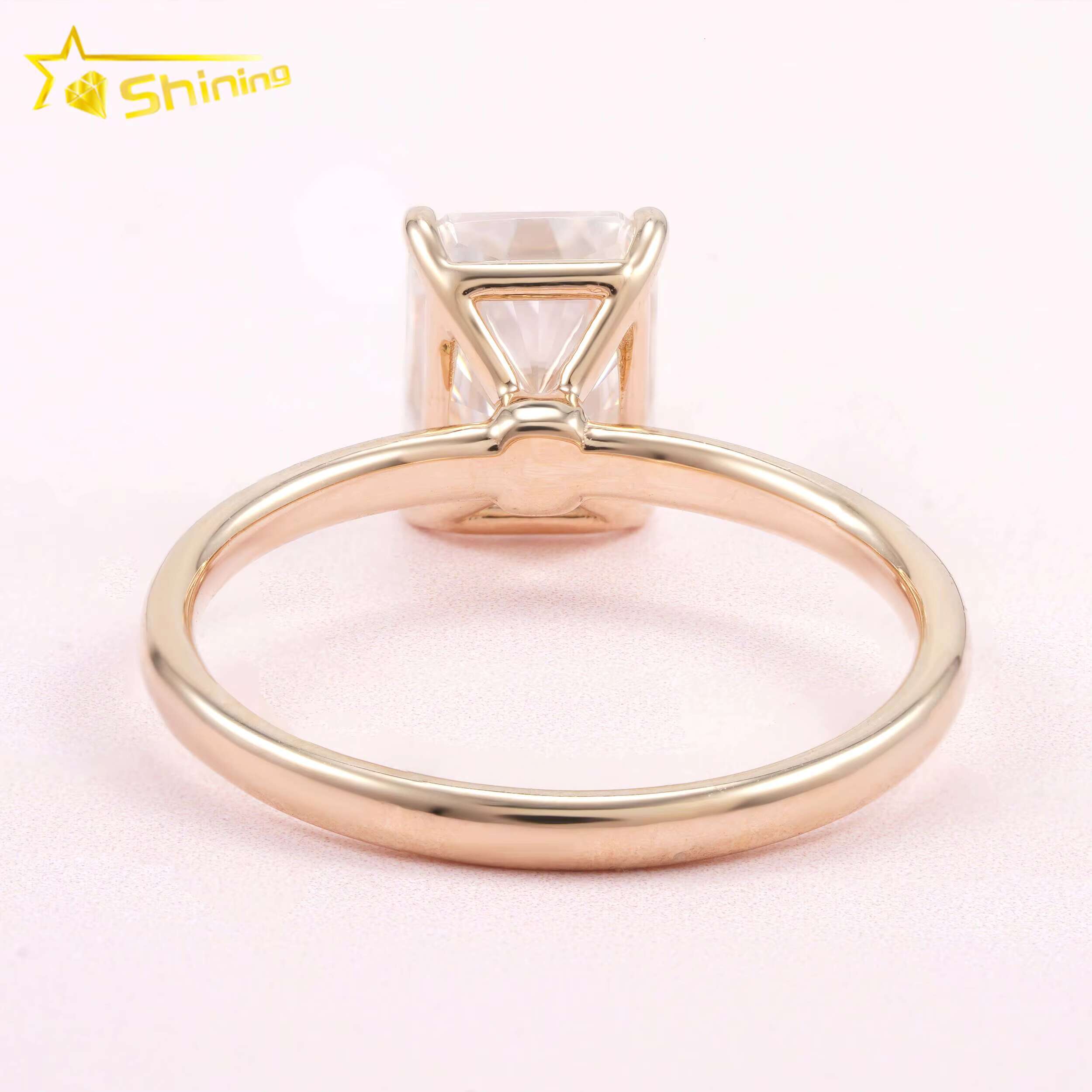 Fine Jewelry Fashion Design 14K Solid Yellow Gold Lab Grown Diamond Engagement Ring
