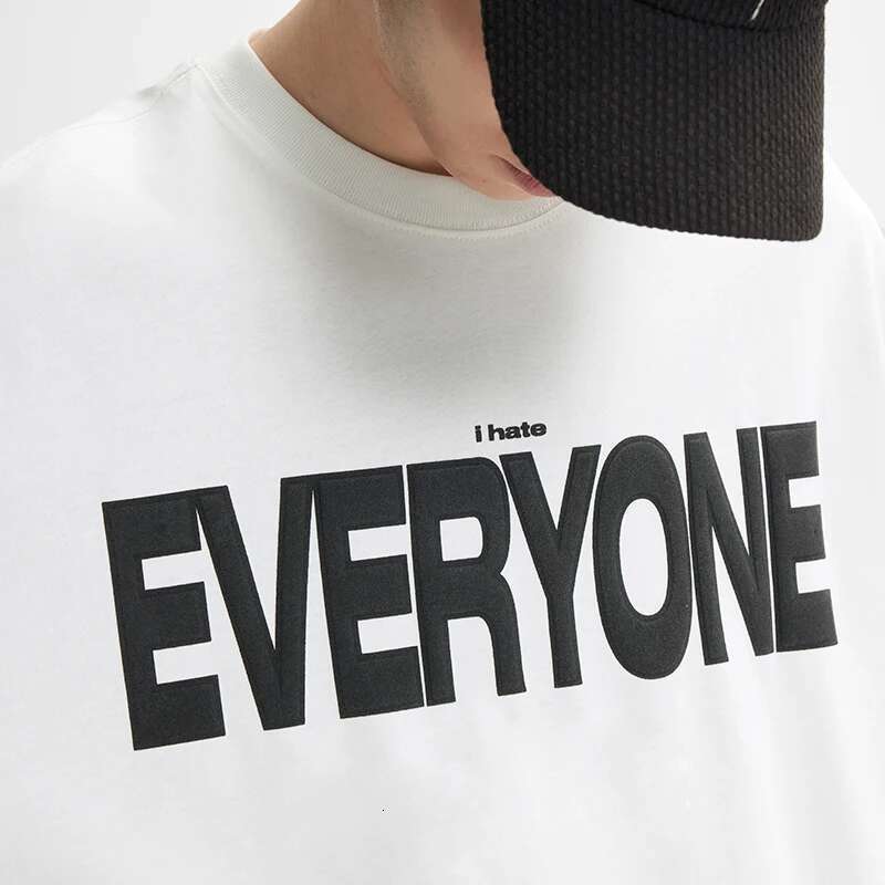 265G Foam Print T-Shirt Loose Fit American Streetwear Tee Trendy Heavyweight Short Sleeve