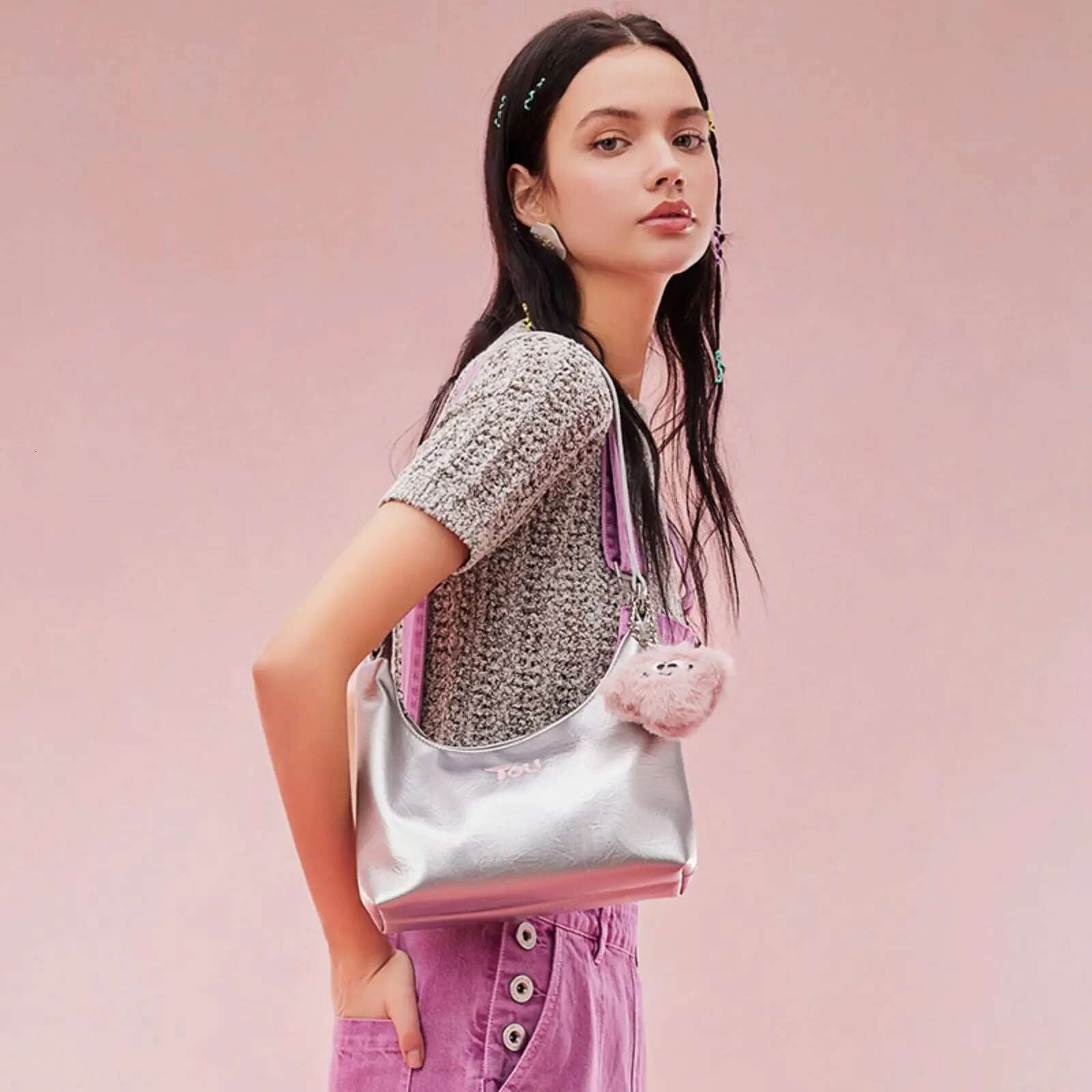 TOUTOU Women Tote Original Unique High End Sier Underarm Shoulder Bag Versatile And Fashionable Clay Handbag PU Leather