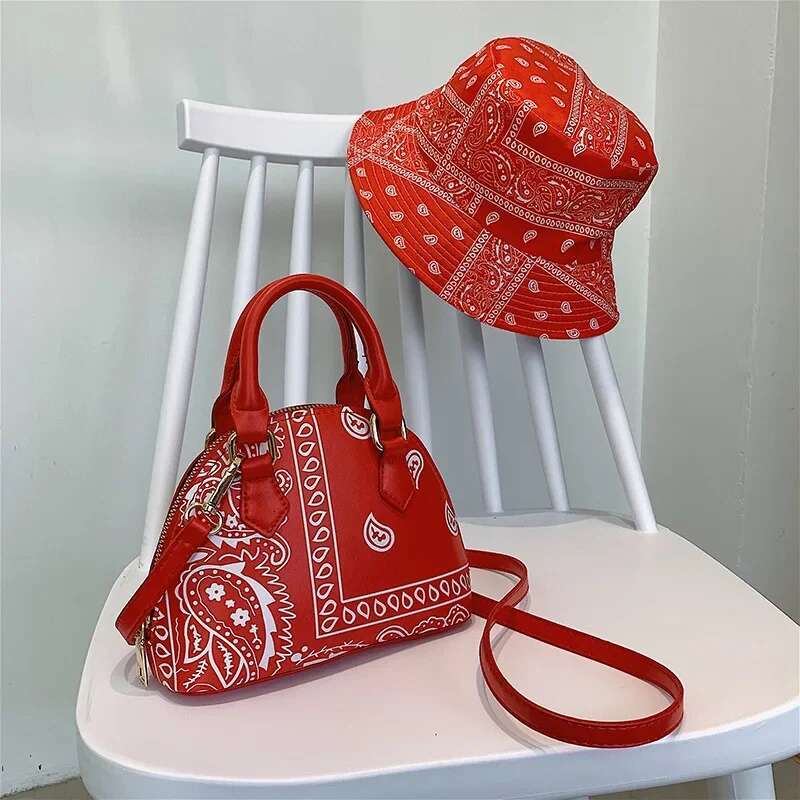 2025 Retro PU Leather Women's Shell Summer Cashew wer Ladies Shoulder Crossbody Bag Female Set Small Top Handle Bags Handbags