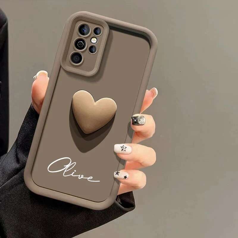 Customized Personalized Name 3D Love Heart Case For Samsung Galaxy S25 S24 S22 S20 Ultra Plus Cover S23 S21 FE