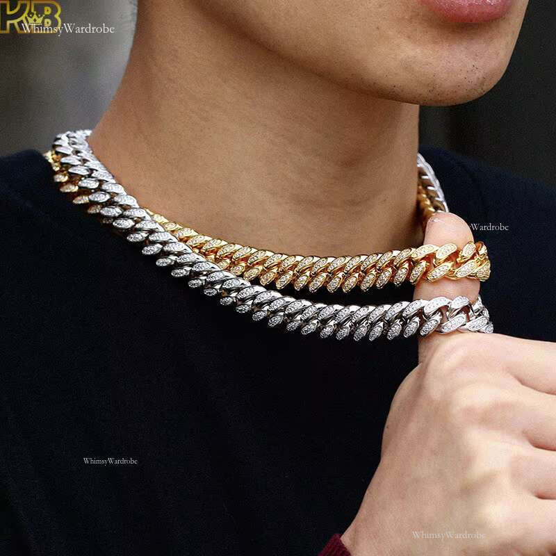 Tennis Necklace Sier Cuban Hip Hop Style VVS Moissanite Dia Chain High Quality Jewelry for Men Women
